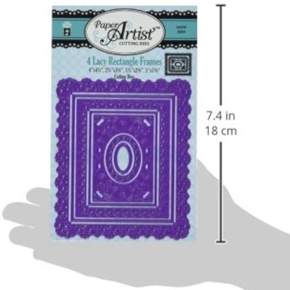 Hot Off The Press Paper Artist Cutting Die, 4 Lacy Rectangle Frames - Picture 5 of 5